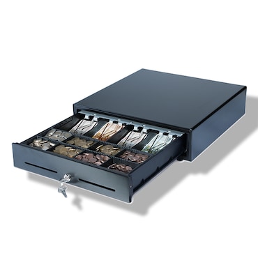 Monepass CD150e - 4B/8C - Cassetto portavalori Low Duty con apertura automatica (tramite connessione stampante RJ) o apertura manuale tramite (tasti)