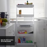 thumbnail of Nischenregal 12,5cm schmal Nischenwagen Rollregal klein Küchen-Regal Standregal