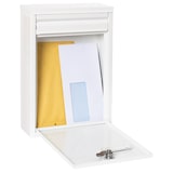 thumbnail of ARREGUI Zaguán E5751 Caixa de Correio Exterior em Aço, Caixa Postal Pequena de Parede, Caixa de Correio com Bocal Traseiro Colector de Cartas, Branco