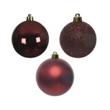 thumbnail of 34 Weihnachtskugeln 8cm Kunststoff Christbaumkugeln Set Weihnachtsbaum weinrot