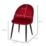 thumbnail of Set 2 Sedie per Sala da Pranzo Imbottite Design Nordico Velluto Rosso