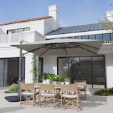 thumbnail of Outsunny Ombrellone a Sbalzo con Manovella Base a Croce Grigio Chiaro