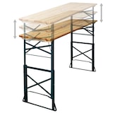 thumbnail of CHEFGASTRO Bierzelttisch höhenverstellbar & klappbar | mit Schirmhalterung | HxBxT 90-116x170x50cm | lackiertes Holz | Stehtisch Biertisch