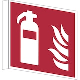 thumbnail of Brandschutzzeichen, Fahnen-/Nasenschild Feuerlöscher - ASR A1.3 (DIN EN ISO 7010) - 150x150x0.45 mm Aluminium glatt, nachleuchtend