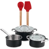 thumbnail of BERGNER - Set di pentole in acciaio inox da 5 pezzi (16/18/20cm) adatte alla cottura a induzione, con un set di 2 utensili da cucina di EXCALIBUR