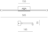 thumbnail of Gealuce GAP453C Wandleuchte in brüniertem Metall, 10 W LED, 580 lm, 3000 K, indirektes Licht, ideal für die Innenbeleuchtung - Gealuce