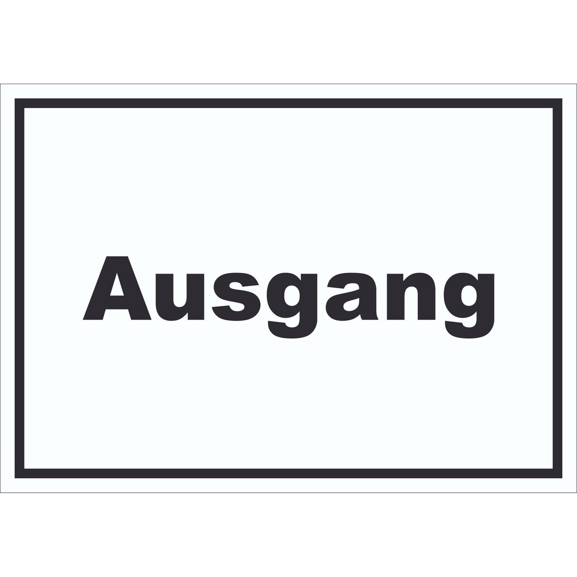 Ausgang Schild mit Text Exit Schluss waagerecht A0 Rückseite selbstklebend