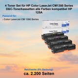 thumbnail of 4 Toner Set für HP Color LaserJet CM1300 Series D&C-Tonerkassetten alle Farben kompatibel HP 125A