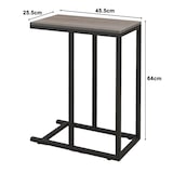 thumbnail of COSTWAY Bijzettafel C-vorm, banktafel met metalen frame, salontafel, laptoptabel, 45,5 x 25,5 x 64 cm (grijs)