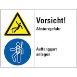 thumbnail of Schild I Kombischild Vorsicht!Absturzgefahr..., Kunststoff, 200x150mm, ISO 3864-2