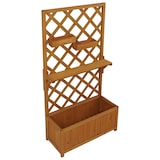 thumbnail of Canteiro elevado HWC-P68, plantador/caixa de flores treliça suporte treliça caixas suspensas madeira FSC® 135x70x30cm ~ natural