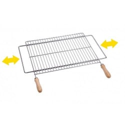 Grille de barbecue extensible, 60 x 40 cm, extensible de 62 à 72 cm, acier, 600 x 400 mm