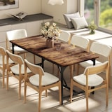 thumbnail of HOMCOM mesa de comedor rectangular para 6-8 personas, mesa de cocina industrial con tablero grueso y patas de metal, 180x80x75,5 cm, marrón rústico