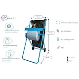 thumbnail of Putzrollenhalter FIX, fahrbar, mit Abfallsackhalterung, für Putzrollen bis 40 cm Breite