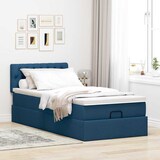 thumbnail of vidaXL Ottoman-Bett mit Matratze & LEDs Blau 90x200 cm Stoff