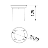thumbnail of LED Bodenleuchte Bodeneinbauleuchte Bodenstrahler Befahrbar Edelstahl Rostfrei Eckig mit GU10 Fassung | 130 x 130 x 129mm (B. x L. x H.)