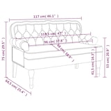 thumbnail of vidaXL Sitzbank mit Rückenlehne Creme 119,5x64,5x75 cm Samt