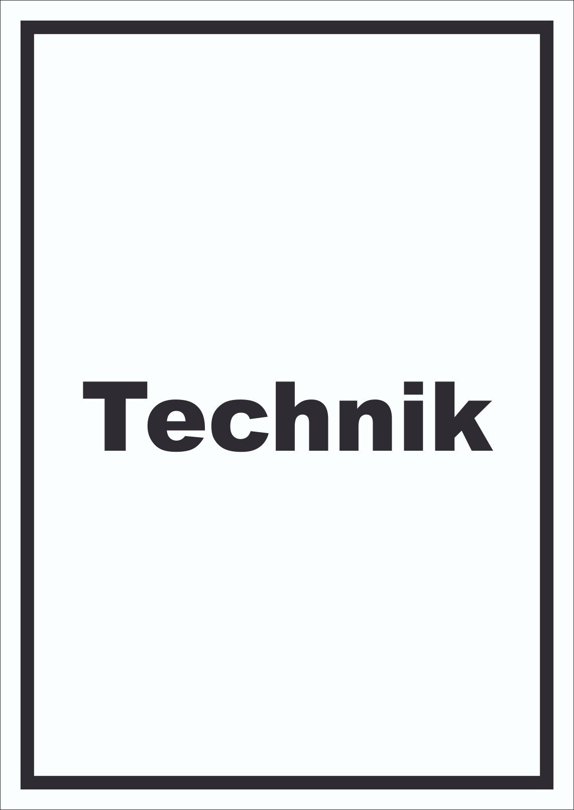 Technik Schild mit Text Hauswirtschaftsraum hochkant A5 (148x210mm)