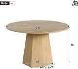 thumbnail of Esstisch rund MDF Eichenfarbe 120x120 cm für 4-6 Personen