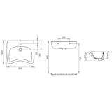 thumbnail of Belvit Behindertengerechtes Design Waschbecken 60 cm Weiß Keramik mit Hahnloch & Überlauf – Wandmontage Bad & WC