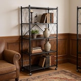 thumbnail of WellHome - Estantería de Almacenaje PLEGABLE de 5 Estantes con Ruedas en color Negro - 71×34×160 cm