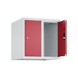 thumbnail of C+P Aufsatzschrank Classic PLUS, 2 Abteile, HxBxT 50x50x50cm, Zylinderschloss, Hellgrau/Rubinrot von PROREGAL