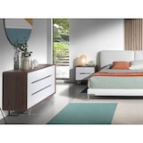 thumbnail of Angel Cerdá  Cómoda em madeira folheada a nogueira com seis gavetas em MDF lacado Gloss White. Pés  7106C