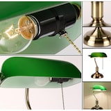 thumbnail of Lampada da tavolo, Retrò, Classica, Vintage in bronzo anticato con vetro verde, E27