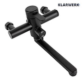 thumbnail of MAX | gastronomische mengkraan wandmontage kraan zwart | professionele keukenkraan roestvrij staal met handdouche|kraan restaurant wand platte uitloop