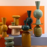 thumbnail of Vase gatsby amande en metal 74 -  Vert Rond Métal Amadeus 30.00x30.00 cm