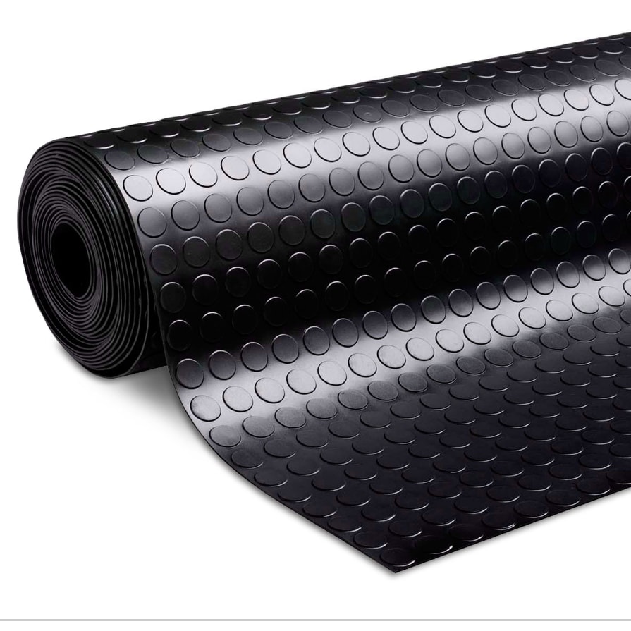 Pavimento Goma CIRCULOS  3,5 MM Negro ROLLO 10 x 2mt