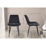 thumbnail of Silla de comedor Victoria con funda de terciopelo Negro