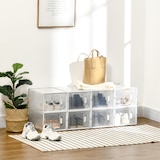 thumbnail of Armario Modular de Plástico Cajas de Zapatos Talla de 43 con 8 Cubos Puertas Magnéticas Muble Organizador para Entrada Pasillo Dormitorio 25x35x19 cm