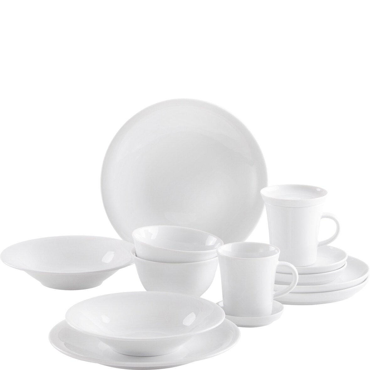 KAHLA 32E198A90032C Update Design 2 Go Set 14tlg. weiß | weißes Geschirrset für 2 Personen aus Porzellan