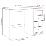thumbnail of vidaXL Schreibtisch Panama 112x45x75 cm Massivholz Kiefer