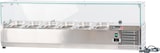 thumbnail of Romux® Kühlvitrinen für Tapas 140x33x44 cm aus Edelstahl und Glashaube mit 6 Becken GN 1/4 | Gekühlte Vitrine mit digitalem Dixell-Thermostat