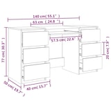 thumbnail of vidaXL Bureau Sonoma eiken 140×50×77 cm spaanplaat