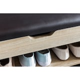 thumbnail of Schuhbank mit Sitzfläche Sonoma Garderoben-Bank Holz 60 x 40 x 30 cm, Holzbank klein gepolstert, Sitzbank schmal Flur mit Stauraum, Truhenbank