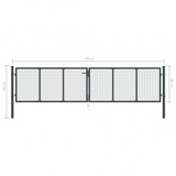 thumbnail of vidaXL Gaas tuinpoort gegalvaniseerd staal grijs : afmeting - 400 x 150 cm