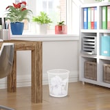 thumbnail of Relaxdays Papierkorb, Büro & Jugendzimmer, offen, rund, Drahtgeflecht, Papiermülleimer, Metall, H x D: 24 x 23 cm, weiß