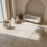 thumbnail of Teppich Outdoor 3D-Effekt Wetterfest Waschbar Strapazierfähig Balkon Terrasse Küche OEKO-TEX Creme 120x170 cm – ORTLER von Kadima Design