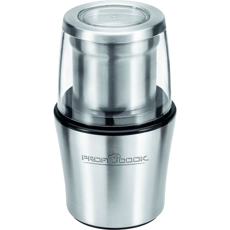 Proficook KSW 1021 Macinacaffè elettrico + tritatutto, acciaio inox, 200W, Argento, Argento, 200W