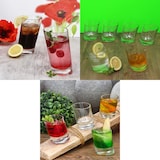 thumbnail of 18tlg Gläser Set Pisa Longdrink-Gläser Whisky-Tumbler Schnaps-Glas schräg