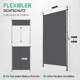 thumbnail of Vertikalmarkise Polyester dunkelgrau, höhenverstellbar 220-310 cm, mit Handkurbel, ohne Bohren