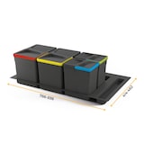 thumbnail of Emuca Kit di contenitori per cassetto da cucina con base Recycle altezza 266 mm, 2x15 lt, 2x7 lt, modulo 900 mm, Grigio antracite in plastica