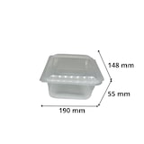 thumbnail of Barquette Micro-ondable 750 cc avec Couvercle à Charnière en Plastique polypropylène (PP) par 100
