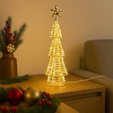 thumbnail of WellHome - Árbol de Navidad con 200 micro Luces LED en blanco cálido diseño retorcido 21x21x68cm