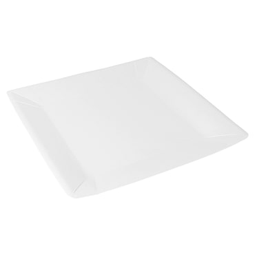 Pratos Quadrados  245 G/M2 23X23 Cm Branco Cartão (400 Unidades)