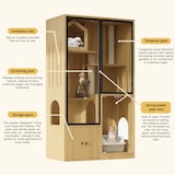 thumbnail of Katzenvilla Set 90x50x160 Katze Spielhaus Kratzbaum Kratzmöbel mit Katzentoilettenschrank 100x45x66 MDF Katzenmöbel Ahornholz für mehrere Katzen