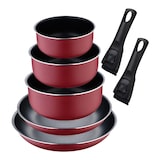 thumbnail of BERGNER Click&Cook - Set de 2 Sartenes Ø22/Ø26cm y 3 Cazos Ø16/Ø18/Ø20cm en Aluminio Prensado con Mangos Extraíbles Color Rojo